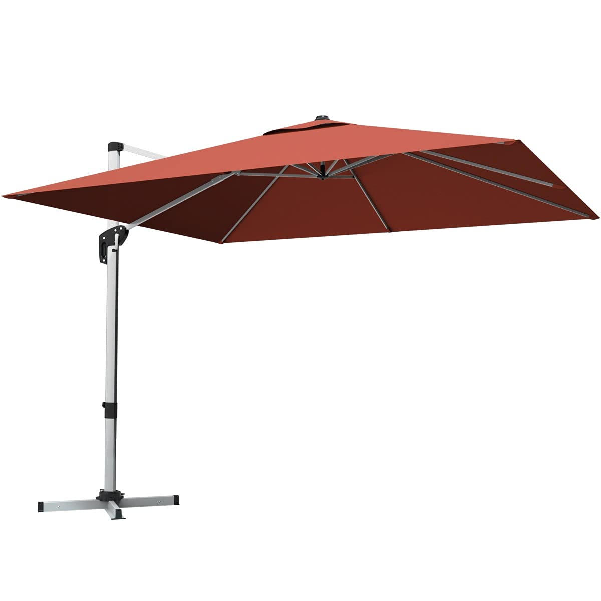 Tangkula 10ft Patio Cantilever Umbrella w/Cross Base
